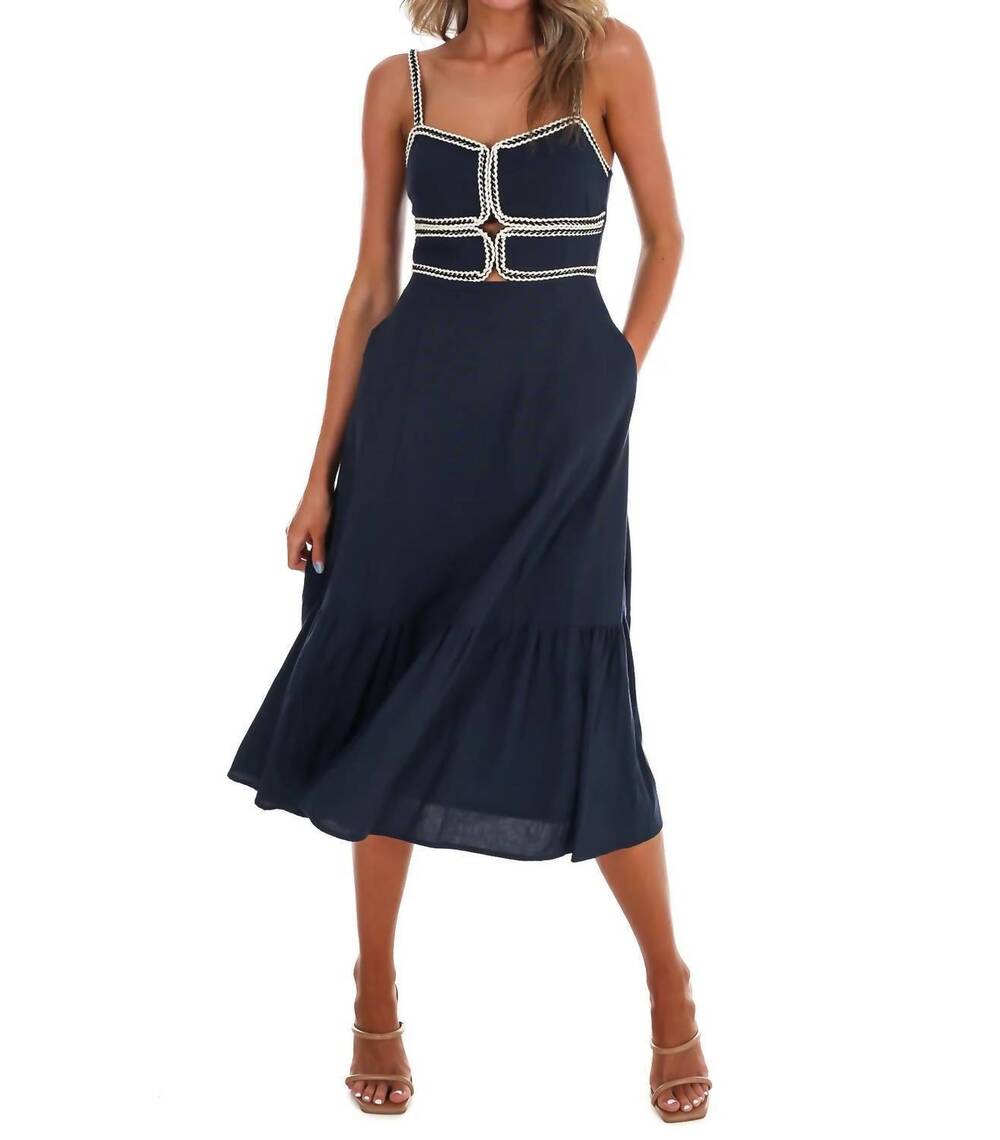 NEW BABY PINK women's florence nights midi dress in navy